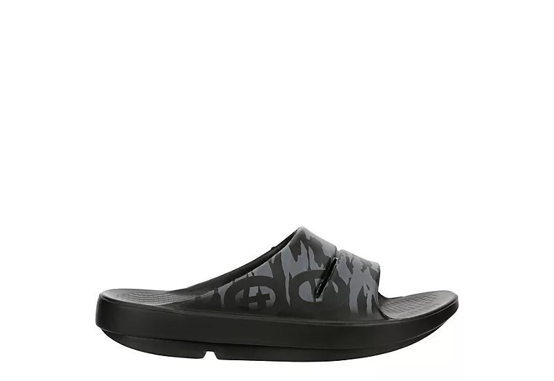 Oofos Mens Ooahh Sport Slide Sandals - Black 2 Oofos Mens Ooahh Sport Slide Sandals - Black - Image 2