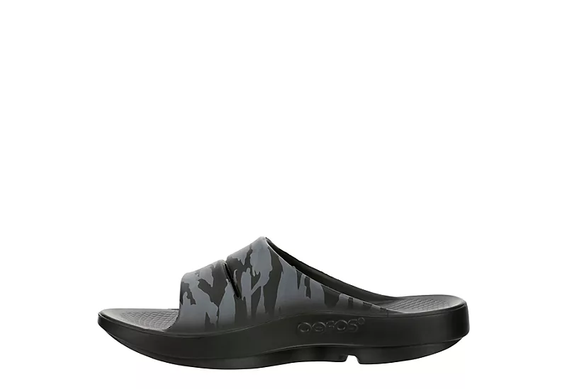 Oofos Mens Ooahh Sport Slide Sandals - Black 4 Oofos Mens Ooahh Sport Slide Sandals - Black - Image 4