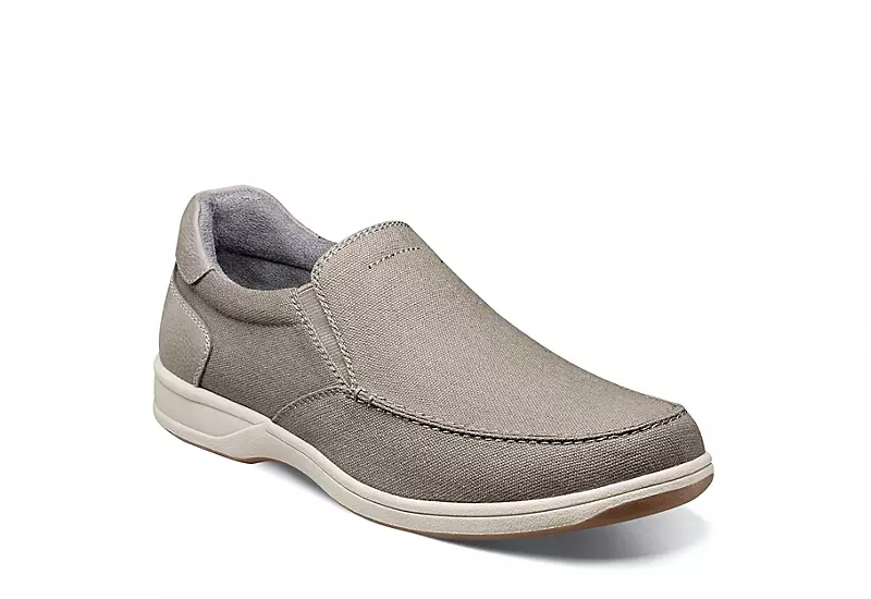 Florsheim Mens Lakeside Canvas Moc Toe Slip On Oxford - Grey 1 Florsheim Mens Lakeside Canvas Moc Toe Slip On Oxford - Grey