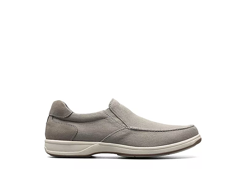 Florsheim Mens Lakeside Canvas Moc Toe Slip On Oxford - Grey 2 Florsheim Mens Lakeside Canvas Moc Toe Slip On Oxford - Grey - Image 2