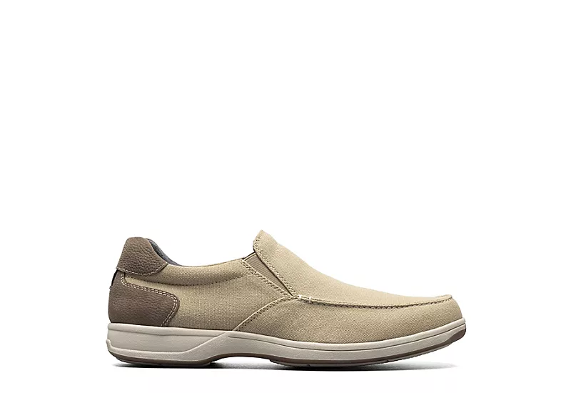 Florsheim Mens Lakeside Canvas Moc Toe Slip On Oxford - Sand 2 Florsheim Mens Lakeside Canvas Moc Toe Slip On Oxford - Sand - Image 2