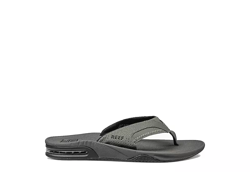 Reef Mens Fanning Flip Flop Sandal - Grey 2 Reef Mens Fanning Flip Flop Sandal - Grey - Image 2