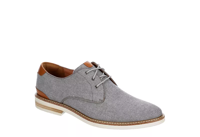 Florsheim Mens Highland Canvas Plain Toe Oxford - Grey 1 Florsheim Mens Highland Canvas Plain Toe Oxford - Grey
