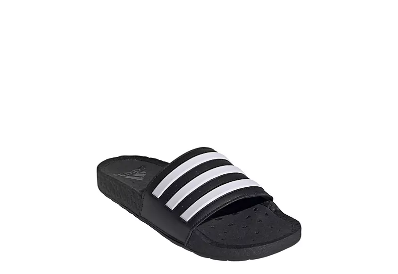 Adidas Mens Adilette Boost Slide Sandal - Black 1 Adidas Mens Adilette Boost Slide Sandal - Black