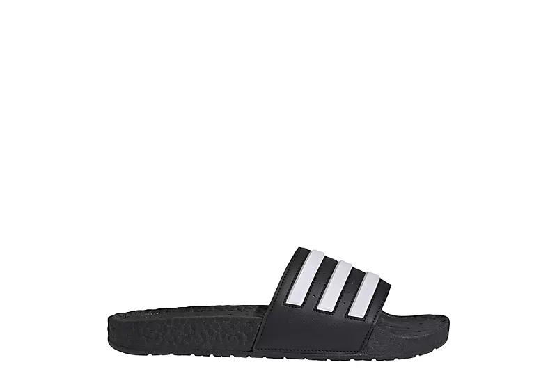 Adidas Mens Adilette Boost Slide Sandal - Black 2 Adidas Mens Adilette Boost Slide Sandal - Black - Image 2