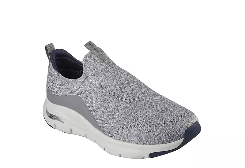 Skechers Mens Arch Fit Slip On - Grey 1 Skechers Mens Arch Fit Slip On - Grey