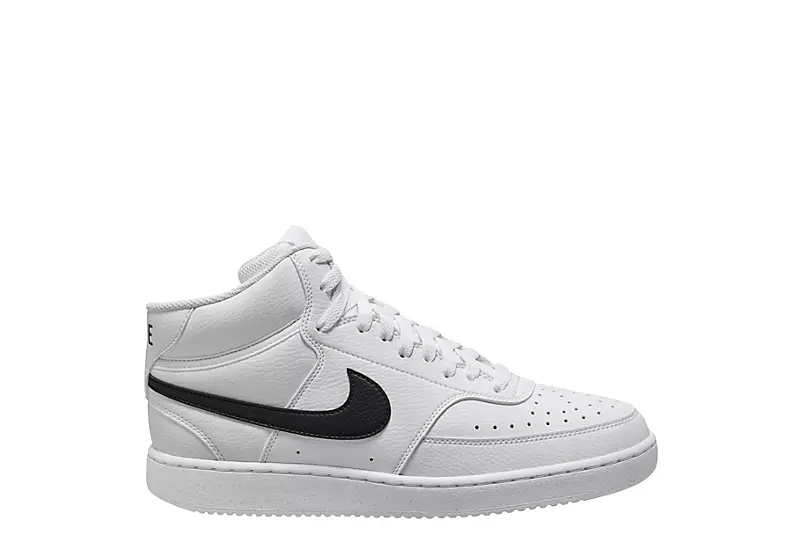 Nike Mens Court Vision Mid Sneaker - White 2 Nike Mens Court Vision Mid Sneaker - White - Image 2