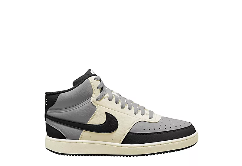 Nike Mens Court Vision Mid Sneaker - Grey 2 Nike Mens Court Vision Mid Sneaker - Grey - Image 2