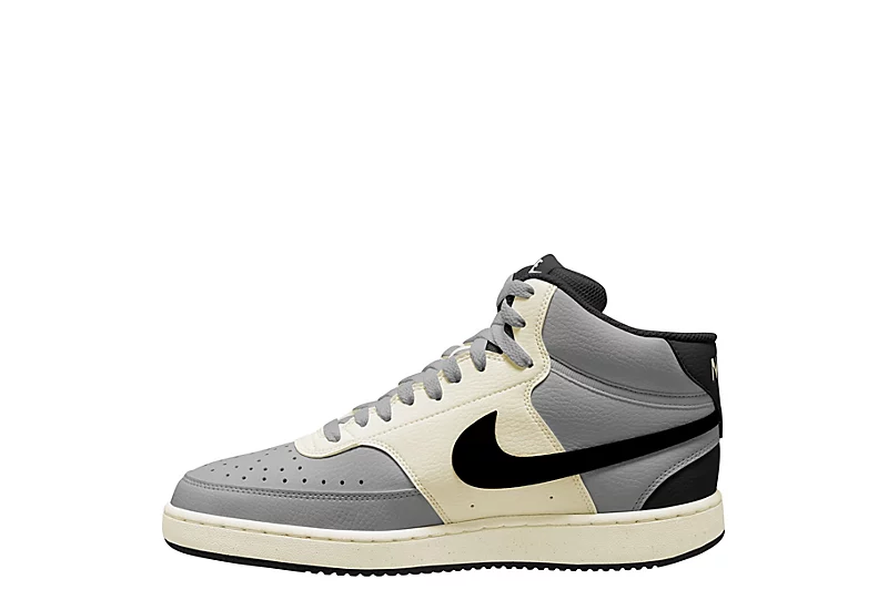 Nike Mens Court Vision Mid Sneaker - Grey 3 Nike Mens Court Vision Mid Sneaker - Grey - Image 3
