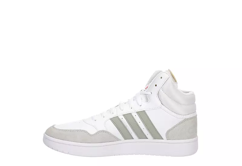 Adidas Mens Hoops 3.0 Mid Sneaker - White 4 Adidas Mens Hoops 3.0 Mid Sneaker - White - Image 4