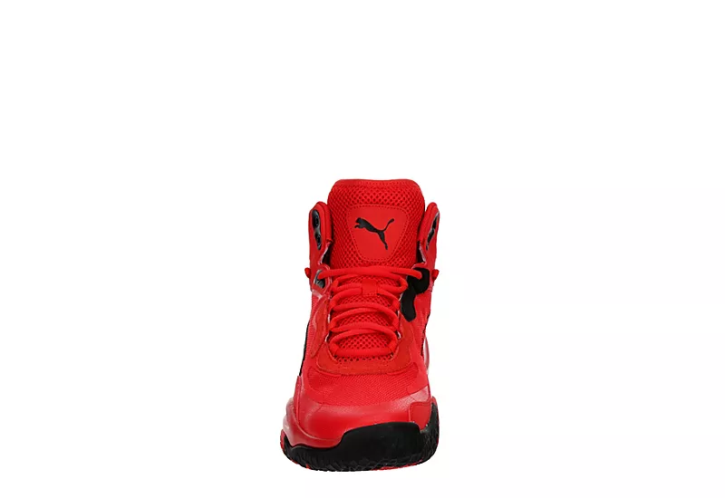 Puma Mens Playmaker Pro Mid Basketball Shoe - Red 3 Puma Mens Playmaker Pro Mid Basketball Shoe - Red - Image 3