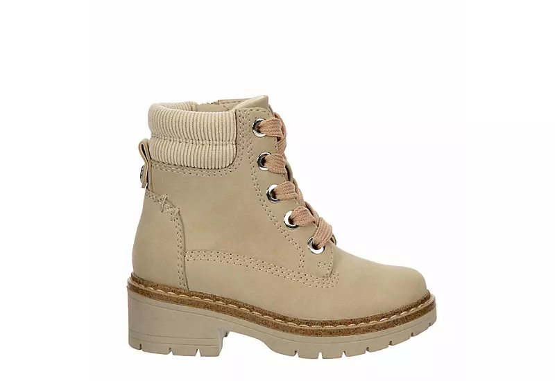 Cupcake Couture Girls Infant Lil Lexi Lace-up Boot - Beige 2 Cupcake Couture Girls Infant Lil Lexi Lace-up Boot - Beige - Image 2