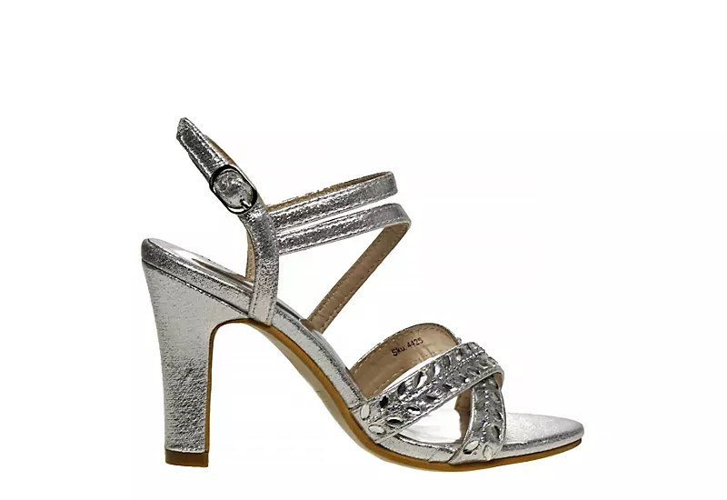 Badgley Mischka Girls O-bm84020msilv Dress Sandal - Silver 2 Badgley Mischka Girls O-bm84020msilv Dress Sandal - Silver - Image 2