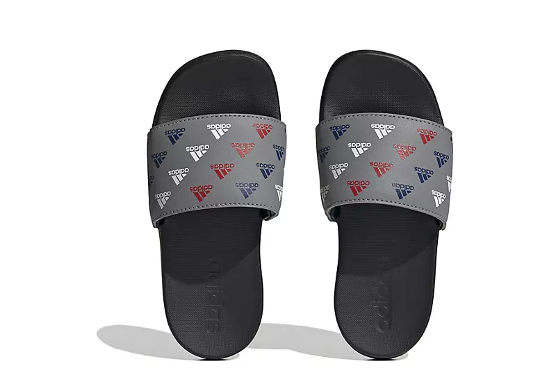 Adidas Boys Adilette Comfort Slide Sandal - Grey 4 Adidas Boys Adilette Comfort Slide Sandal - Grey - Image 4