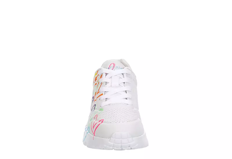 Skechers Girls Uno Lite Sneaker - White 3 Skechers Girls Uno Lite Sneaker - White - Image 3