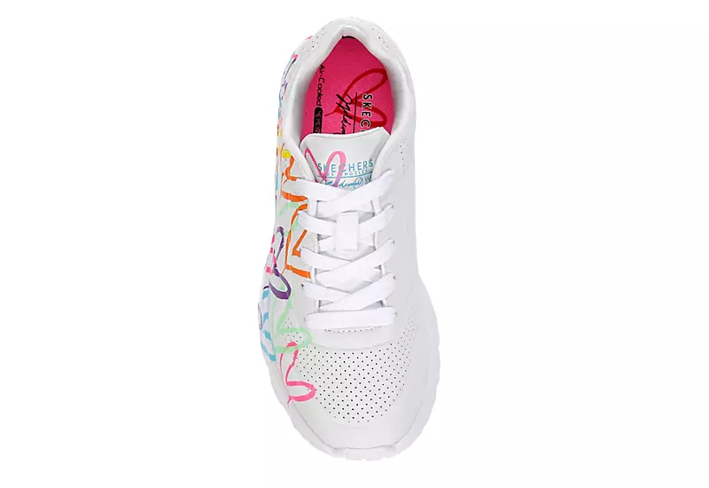 Skechers Girls Uno Lite Sneaker - White 6 Skechers Girls Uno Lite Sneaker - White - Image 6