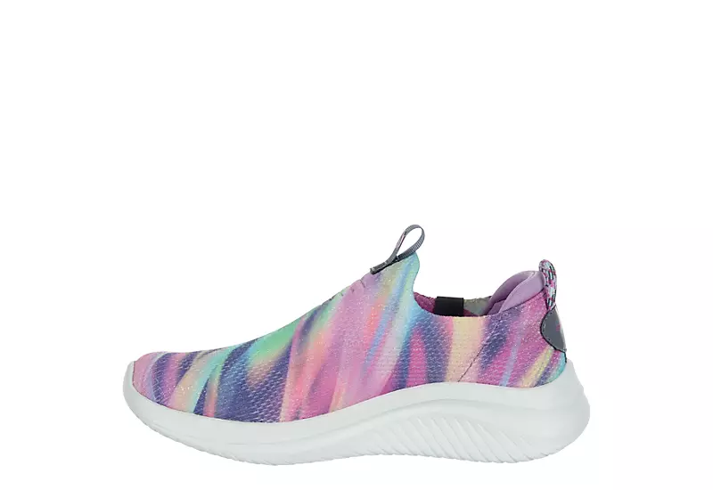 Skechers Girls Ultra Flex Slip On Sneaker - Grey 4 Skechers Girls Ultra Flex Slip On Sneaker - Grey - Image 4