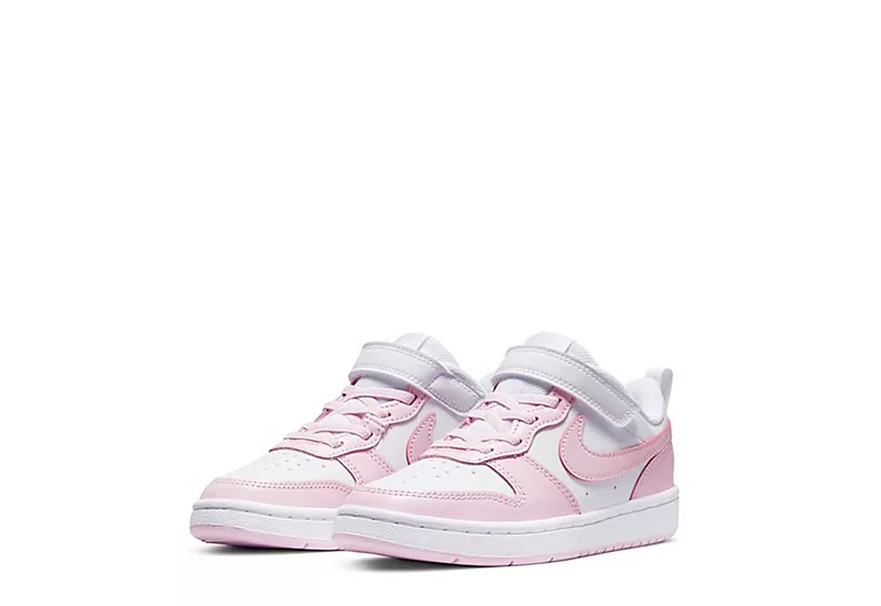 Nike Girls Court Borough 2 Low Top Sneaker - White 1 Nike Girls Court Borough 2 Low Top Sneaker - White
