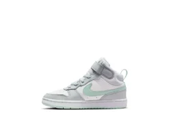Nike Girls Court Borough 2 Mid Top Sneaker - Platinum -Deals All Walk Styles Store US 01 808056 02