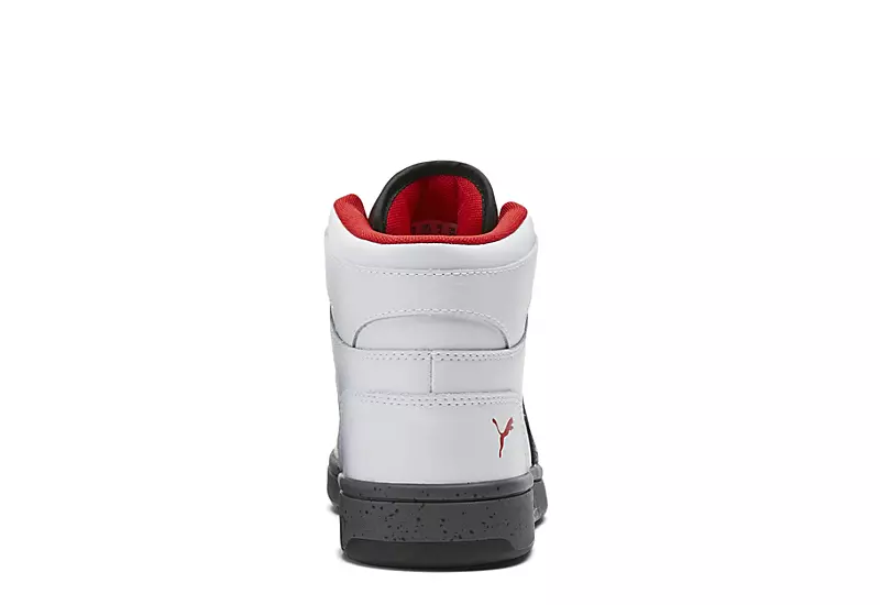 Puma Boys Rebound Layup Mid Sneaker - White 3 Puma Boys Rebound Layup Mid Sneaker - White - Image 3