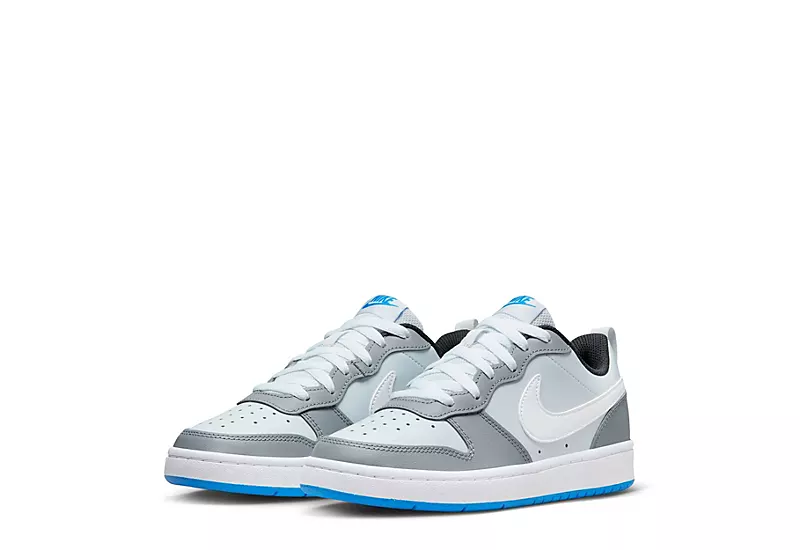 Nike Boys Court Borough 2 Low Top Sneaker - Grey 1 Nike Boys Court Borough 2 Low Top Sneaker - Grey