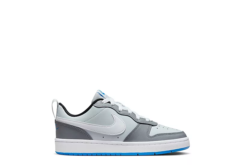Nike Boys Court Borough 2 Low Top Sneaker - Grey 2 Nike Boys Court Borough 2 Low Top Sneaker - Grey - Image 2
