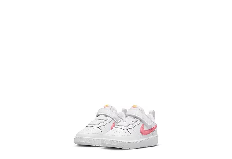 Nike Girls Infant Court Borough 2 Low Top Sneaker - White 1 Nike Girls Infant Court Borough 2 Low Top Sneaker - White