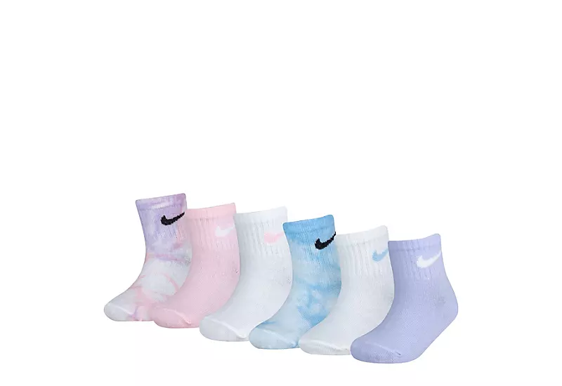 Nike Girls Tie Dye Ankle Socks 6 Pairs - Tie-dye 1 Nike Girls Tie Dye Ankle Socks 6 Pairs - Tie-dye