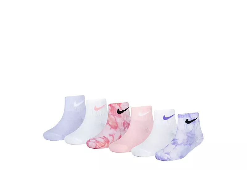 Nike Girls Quarter Socks 6 Pairs - Tie-dye 1 Nike Girls Quarter Socks 6 Pairs - Tie-dye