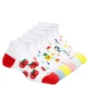 Ladeda Girls Animal Fruit Days Of The Week No Show Socks 6 Pair - White