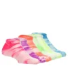 Sof Sole Girls Tie Dye No Show Socks 6 Pairs - Neon
