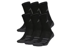 Adidas Boys Cushioned Crew Socks 6 Pairs - Black